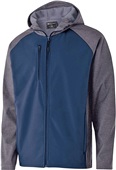 Holloway Adult Raider Soft Shell Full Zip-Up Jacket CARBON PRINT/NAVY Pocket