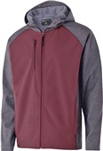 Holloway Adult Raider Soft Shell Full Zip-Up Jacket CARBON PRINT/MAROON Pocket