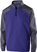 Holloway Adult Yth Raider 1/4 Zip Pullover Jacket CARBON PRINT/PURPLE Pocket