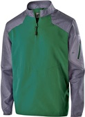 Holloway Adult Yth Raider 1/4 Zip Pullover Jacket CARBON PRINT/FOREST Pocket