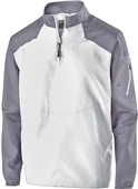 Holloway Adult Yth Raider 1/4 Zip Pullover Jacket CARBON PRINT/WHITE Pocket