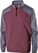 Holloway Adult Yth Raider 1/4 Zip Pullover Jacket CARBON PRINT/MAROON Pocket