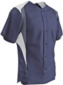 Adult Youth Bull Pen Full Button Baseball Jersey NAVY/WHITE/GRAPHITE Pocket