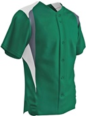Adult Youth Bull Pen Full Button Baseball Jersey FOREST/WHITE/GRAPHITE Pocket
