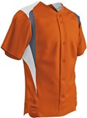 Adult Youth Bull Pen Full Button Baseball Jersey ORANGE/WHITE/GRAPHITE Pocket