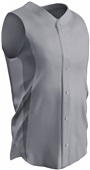 Champro Reliever Sleeveless Button Baseball Jersey GREY Pocket