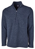 Charles River Men's Freeport Microfleece Pullover 9970 NAVY HEATHER Pocket