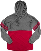 Boxercraft Unisex Hooded Pom Pom Jersey GRANITE/RED Pocket