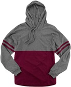 Boxercraft Unisex Hooded Pom Pom Jersey GRANITE/MAROON Pocket