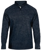 Badger Adult Youth Tonal Blend 1/4 Zip Shirt NAVY TONAL BLEND Pocket