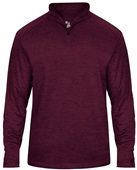Badger Adult Youth Tonal Blend 1/4 Zip Shirt MAROON TONAL BLEND Pocket