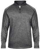 Badger Adult Youth Tonal Blend 1/4 Zip Shirt GRAPHITE TONAL BLEND Pocket