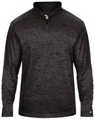 Badger Adult Youth Tonal Blend 1/4 Zip Shirt BLACK TONAL BLEND Pocket