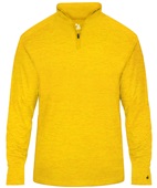 Badger Adult Youth Tonal Blend 1/4 Zip Shirt GOLD TONAL BLEND Pocket