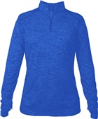 Badger Sport Tonal Blend Ladies 1/4 Zip Pullover ROYAL TONAL BLEND Pocket