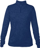 Badger Sport Tonal Blend Ladies 1/4 Zip Pullover NAVY TONAL BLEND Pocket