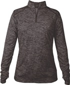 Badger Sport Tonal Blend Ladies 1/4 Zip Pullover GRAPHITE TONAL BLEND Pocket