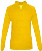 Badger Sport Tonal Blend Ladies 1/4 Zip Pullover GOLD TONAL BLEND Pocket