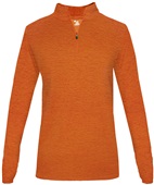 Badger Sport Tonal Blend Ladies 1/4 Zip Pullover BURNT ORANGE TONAL BLEND Pocket