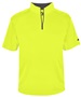 Badger Adult/Youth B-Core S/S 1/4 Zip Shirt SAFETY YELLOW/GRAPHITE Pocket