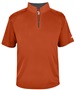 Badger Adult/Youth B-Core S/S 1/4 Zip Shirt BURNT ORANGE/GRAPHITE Pocket