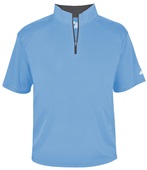 Badger Adult/Youth B-Core S/S 1/4 Zip Shirt COLUMBIA BLUE/GRAPHITE Pocket