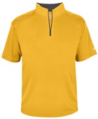 Badger Adult/Youth B-Core S/S 1/4 Zip Shirt GOLD/GRAPHITE Pocket