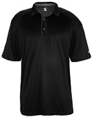 Badger Mens Ultimate Polo Shirt BLACK/GRAPHITE Pocket