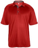 Badger Mens Ultimate Polo Shirt RED/GRAPHITE Pocket