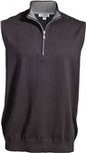 Edwards Mens Quarter Zip Vest BLACK Pocket