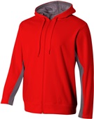 A4 Adult Youth Full Zip Color Block Fleece Hoodie SCARLET/GRAPHITE Pocket