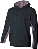A4 Adult Youth Full Zip Color Block Fleece Jacket With Hood BLACK/GRAPHITE Pocket