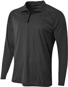 A4 Adult Daily 1/4 Zip Long Sleeve Pullover BLACK Pocket