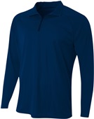A4 Adult Daily 1/4 Zip Long Sleeve Pullover NAVY Pocket