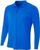 A4 Adult Daily 1/4 Zip Long Sleeve Pullover ROYAL Pocket