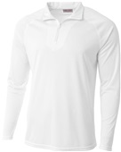 A4 Adult Daily 1/4 Zip Long Sleeve Pullover WHITE Pocket