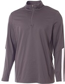 A4 Adult 1/4 Zip Long Sleeve League Jacket GRAPHITE/WHITE Pocket
