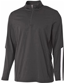 A4 Adult 1/4 Zip Long Sleeve League Jacket BLACK/WHITE Pocket