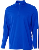 A4 Adult 1/4 Zip Long Sleeve League Jacket ROYAL/WHITE Pocket