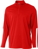 A4 Adult 1/4 Zip Long Sleeve League Jacket SCARLET/WHITE Pocket
