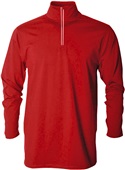 Baw Men's Comfort Weight 1/4 Zip Fleece Jacket RED Pocket