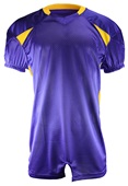Champro Adult/Youth Huddle Stretch Polyester Football Jersey PURPLE/GOLD Front