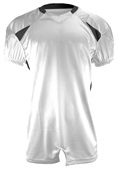 Champro Adult/Youth Huddle Stretch Polyester Football Jersey WHITE/BLACK Front
