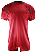 Champro Adult/Youth Huddle Stretch Polyester Football Jersey SCARLET/BLACK Front