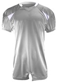 Champro Adult/Youth Huddle Stretch Polyester Football Jersey SILVER/WHITE Front