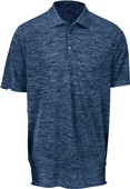 Paragon Mens Dakota Striated Heather Polo Shirt 130 DEEP BLUE HEATHER Pocket