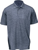 Paragon Mens Dakota Striated Heather Polo Shirt 130 STEEL GREY HEATHER Pocket