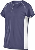 Alleson Two Button Fastpitch Jersey NAVY/WHITE Pocket