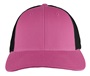 Richardson 115 Low Pro Mesh Back Trucker Cap HOT PINK/BLACK (SPLIT) Front