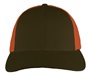Richardson 115 Low Pro Mesh Back Trucker Cap DARK LODEN/JAFFA ORANGE (SPLIT) Front